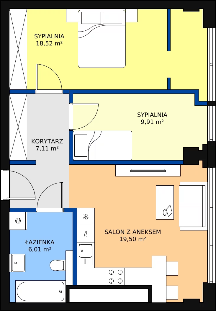 Zalety mieszkania 61.05 m², N67