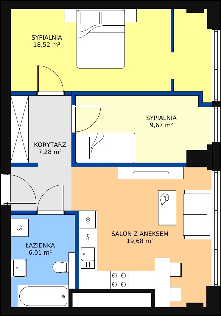 Zalety mieszkania 61.08 m², N74