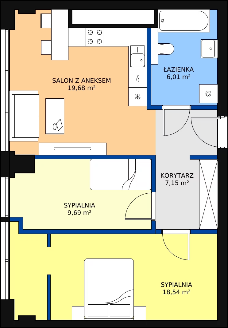 Zalety mieszkania 61.07 m², N79