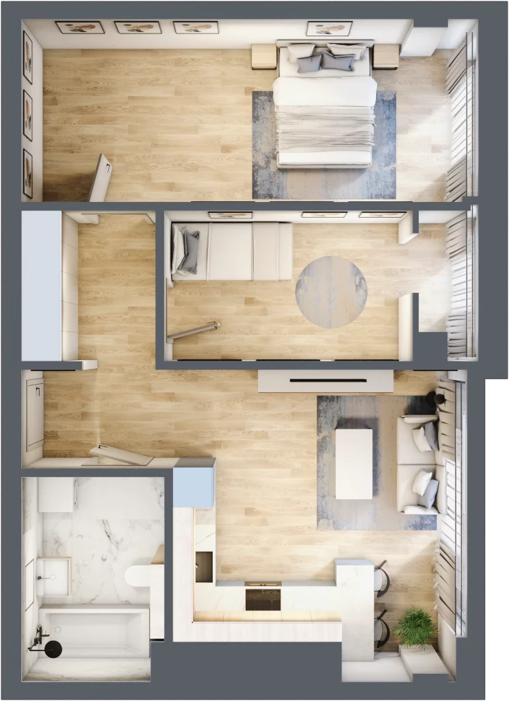 3 pokoje, mieszkanie 62,32 m², piętro 14, oferta nr N90, Olszynki Park, Rzeszów, Śródmieście-Południe, ul. Szopena