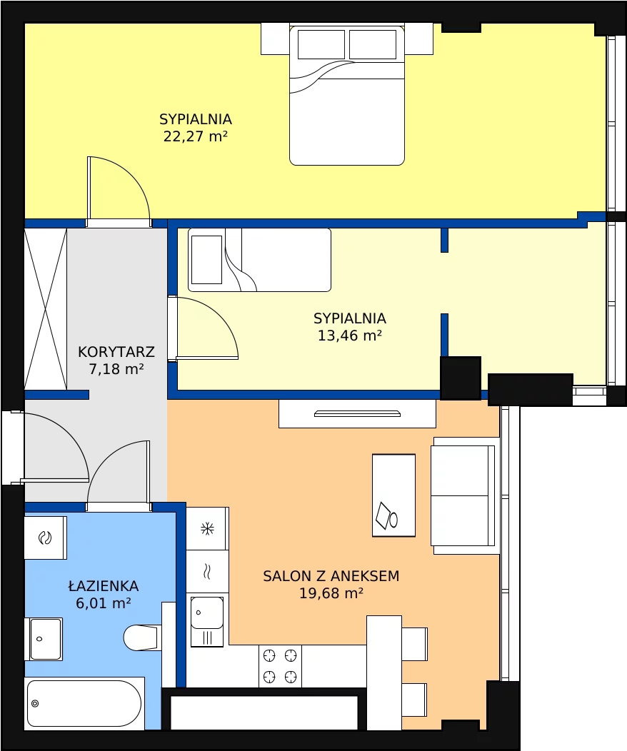 Zalety mieszkania 68.6 m², N97