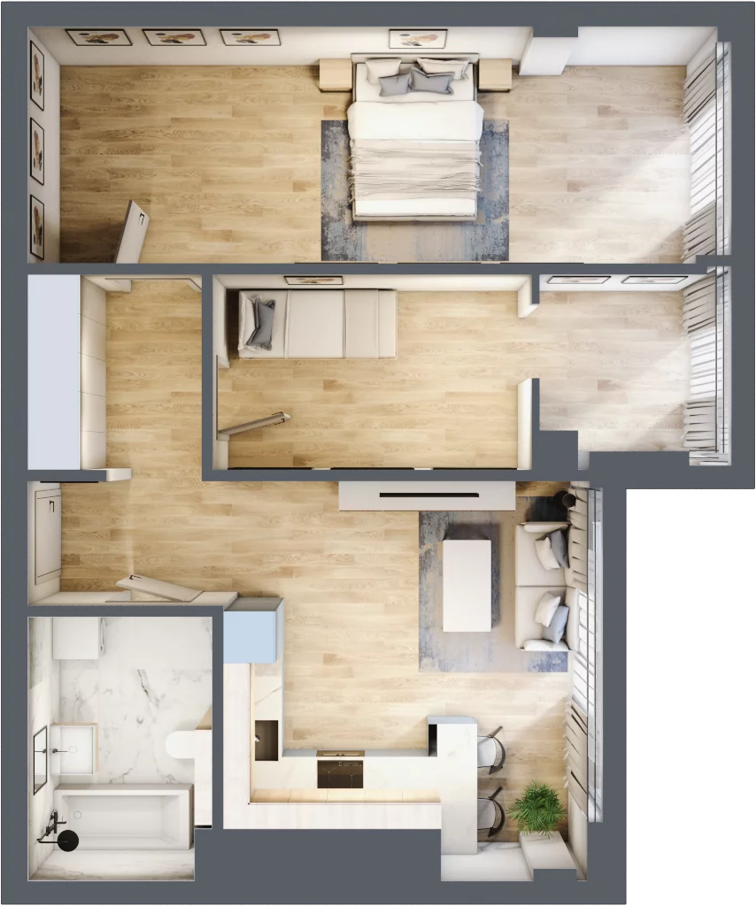 3 pokoje, mieszkanie 68,60 m², piętro 15, oferta nr N97, Olszynki Park, Rzeszów, Śródmieście-Południe, ul. Szopena
