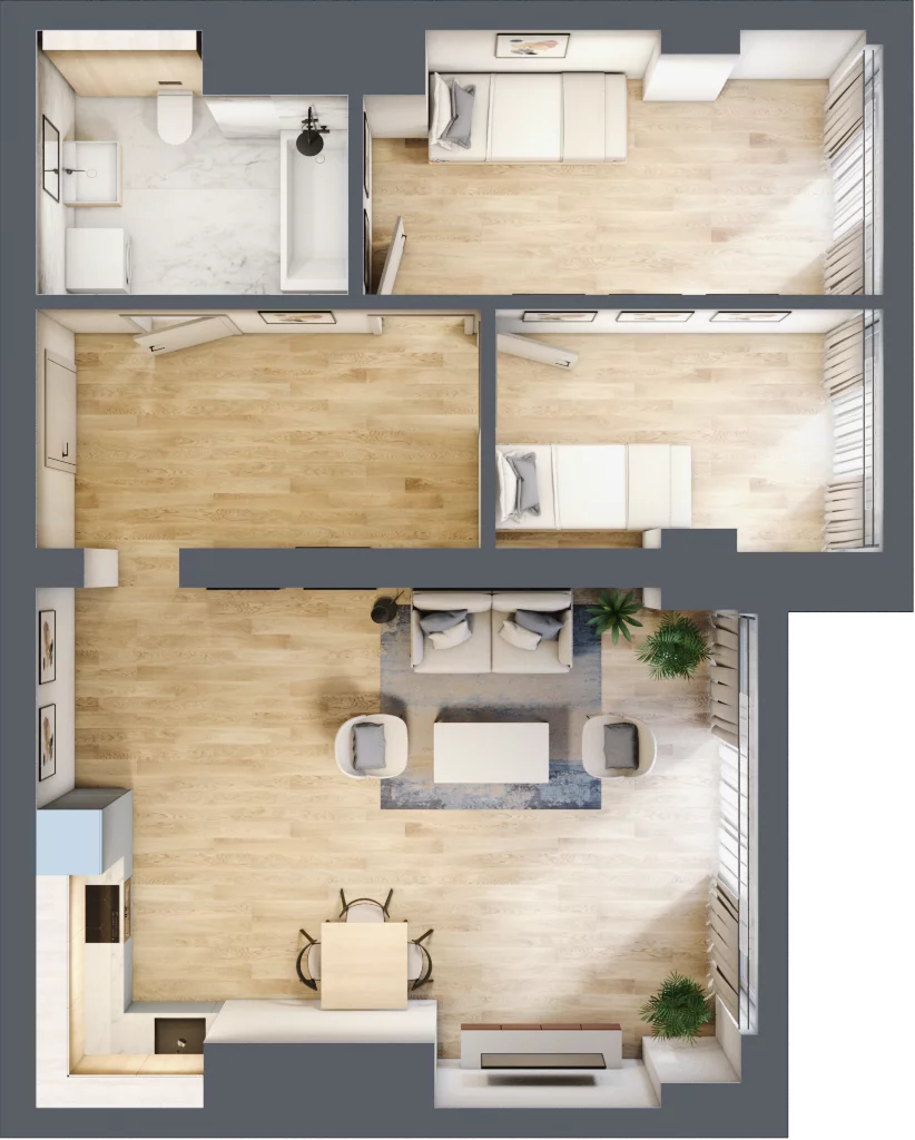 3 pokoje, mieszkanie 64,25 m², piętro 8, oferta nr W35, Olszynki Park, Rzeszów, Śródmieście-Południe, ul. Szopena