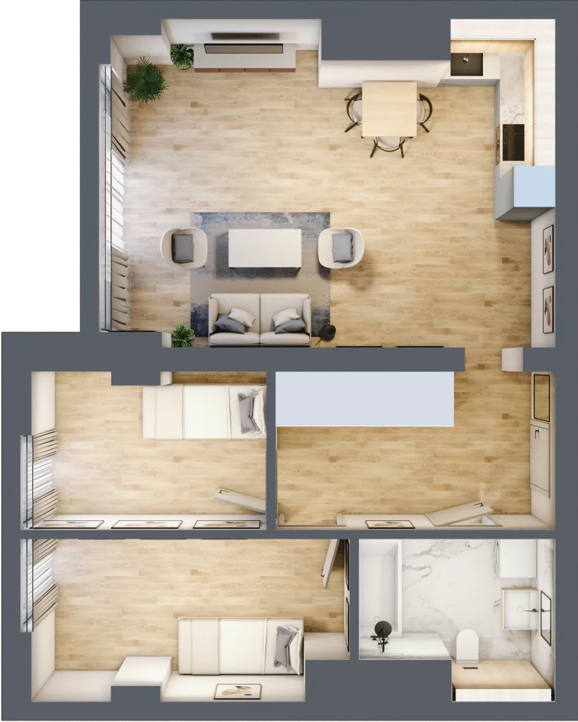 3 pokoje, mieszkanie 64,05 m², piętro 8, oferta nr W39, Olszynki Park, Rzeszów, Śródmieście-Południe, ul. Szopena