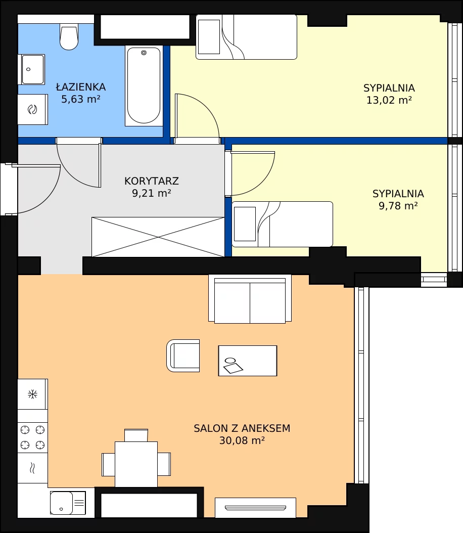 Zalety mieszkania 67.72 m², W42