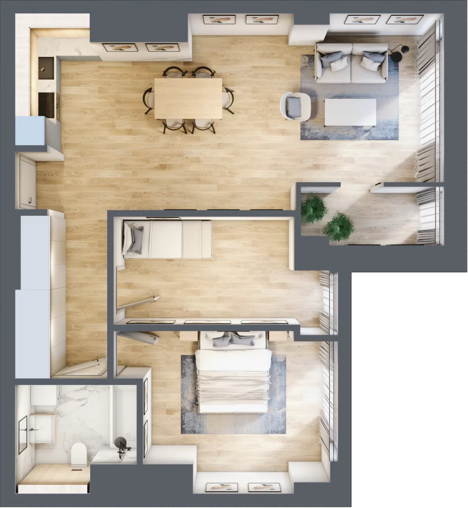 3 pokoje, mieszkanie 70,82 m², piętro 10, oferta nr W48, Olszynki Park, Rzeszów, Śródmieście-Południe, ul. Szopena
