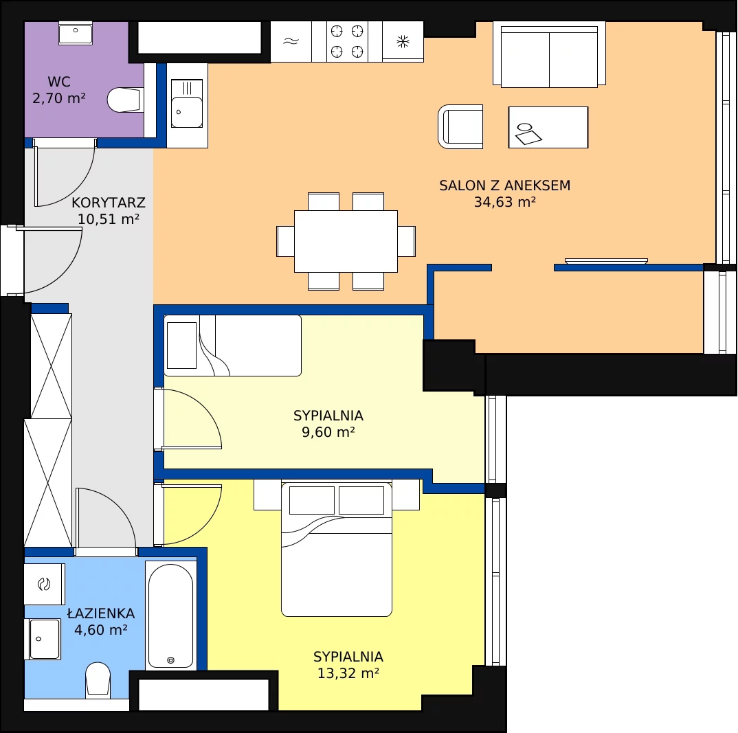 Zalety mieszkania 75.16 m², W62