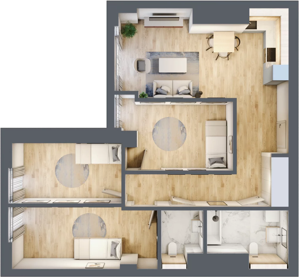 4 pokoje, mieszkanie 77,55 m², piętro 16, oferta nr W94, Olszynki Park, Rzeszów, Śródmieście-Południe, ul. Szopena