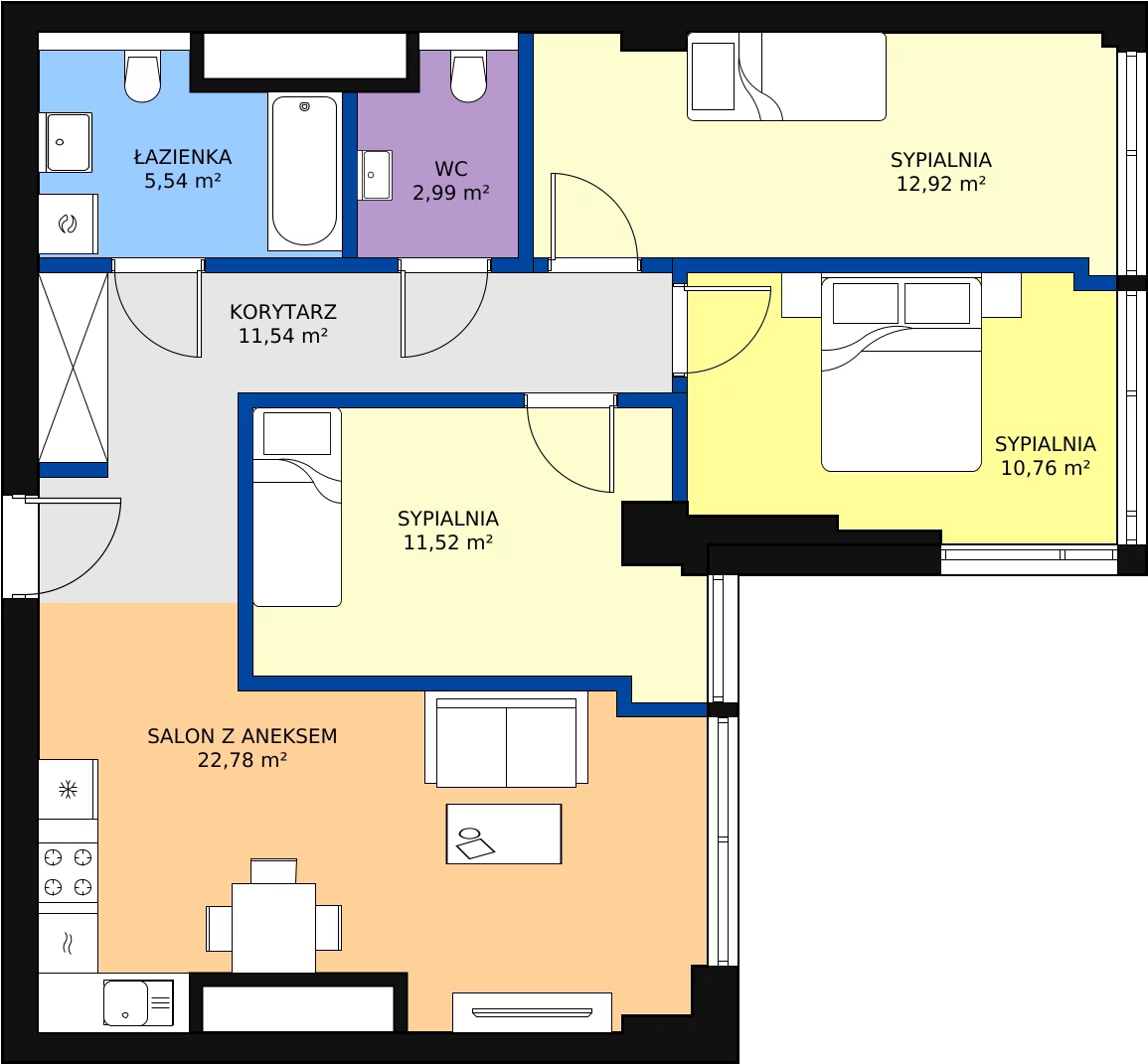 Zalety mieszkania 78.05 m², W97