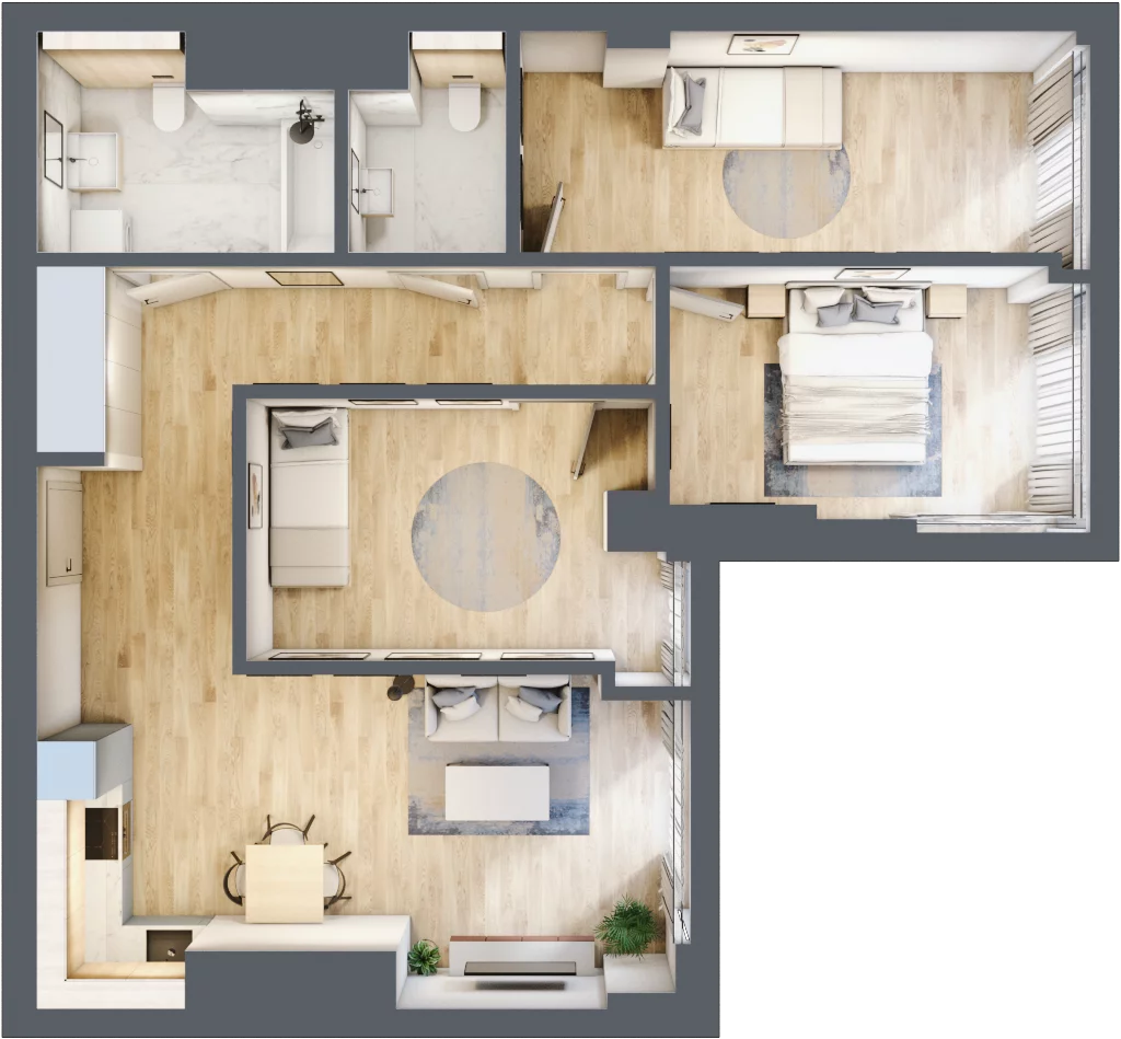 4 pokoje, mieszkanie 78,05 m², piętro 17, oferta nr W97, Olszynki Park, Rzeszów, Śródmieście-Południe, ul. Szopena