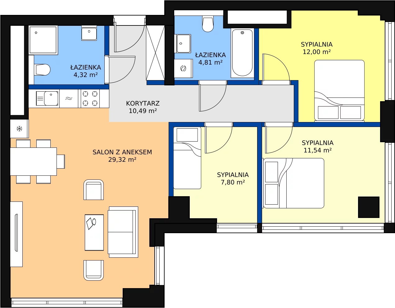 Zalety mieszkania 80.28 m², W98