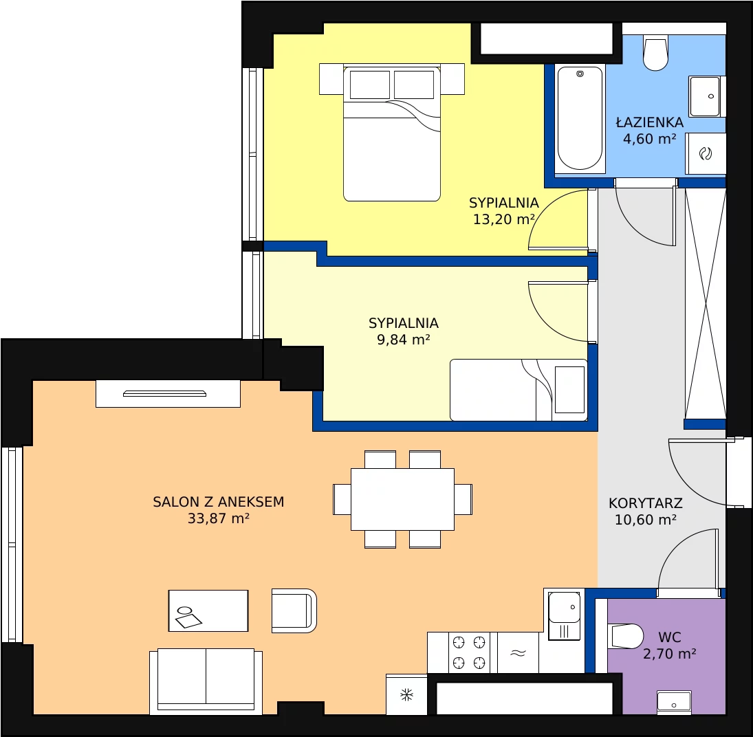 Zalety mieszkania 74.81 m², W120