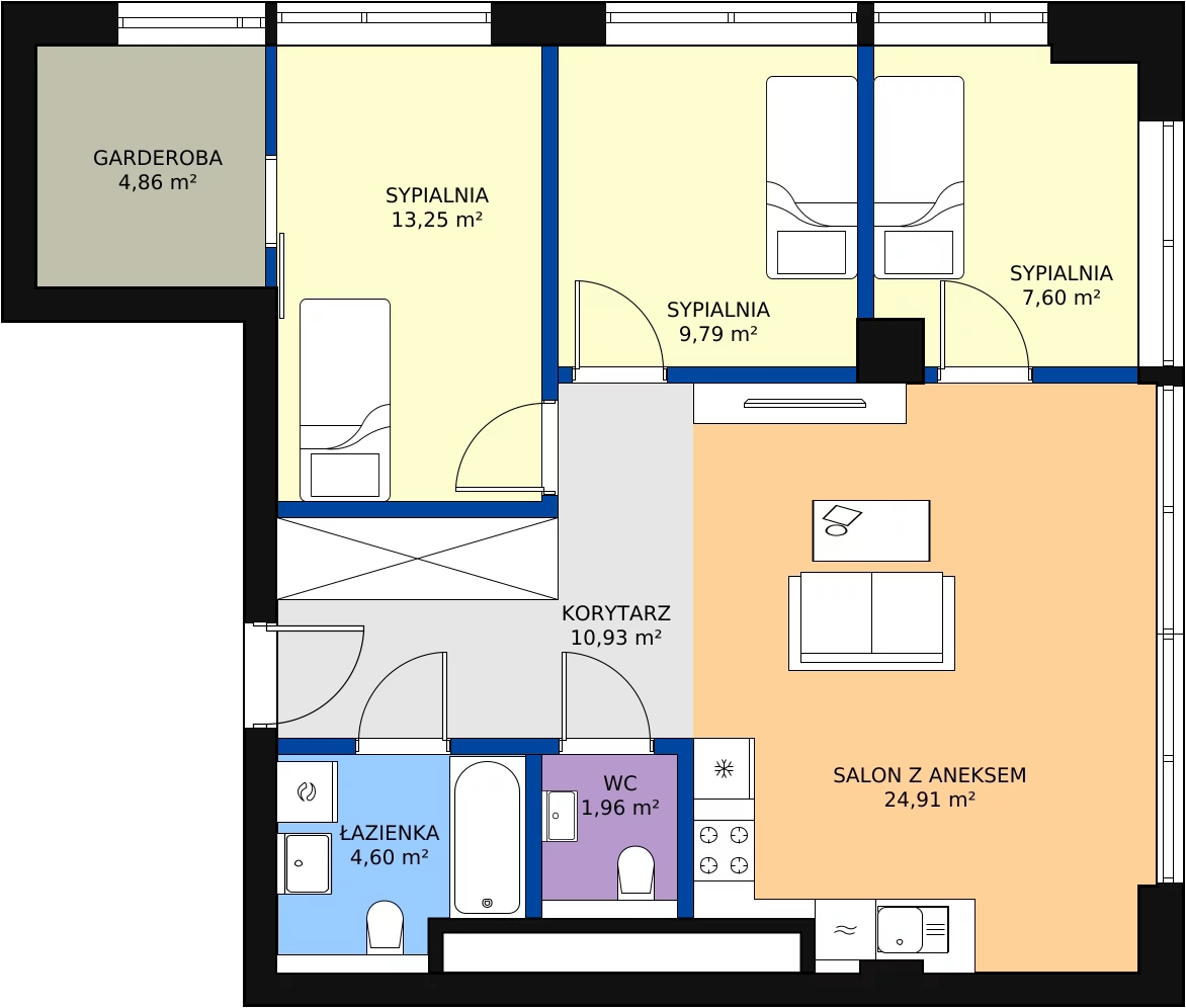 Zalety mieszkania 77.9 m², W135
