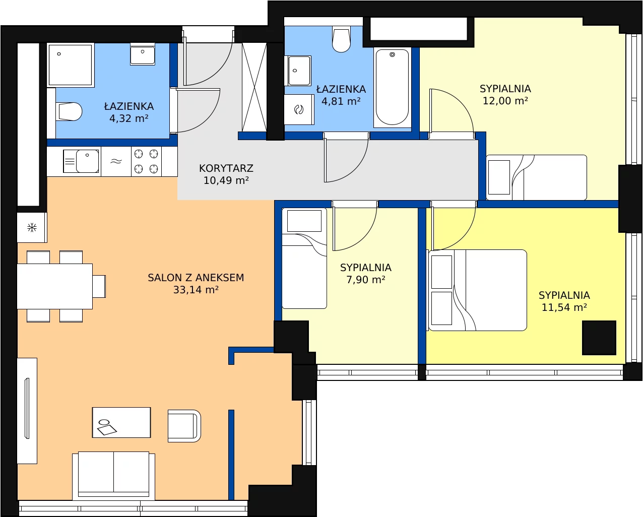 Zalety mieszkania 84.2 m², W137