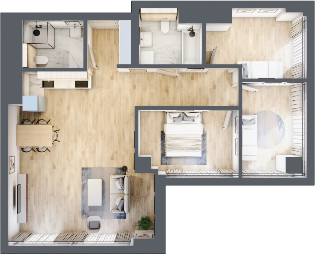 4 pokoje, apartament 85,67 m², piętro 24, oferta nr W143, Olszynki Park, Rzeszów, Śródmieście-Południe, ul. Szopena