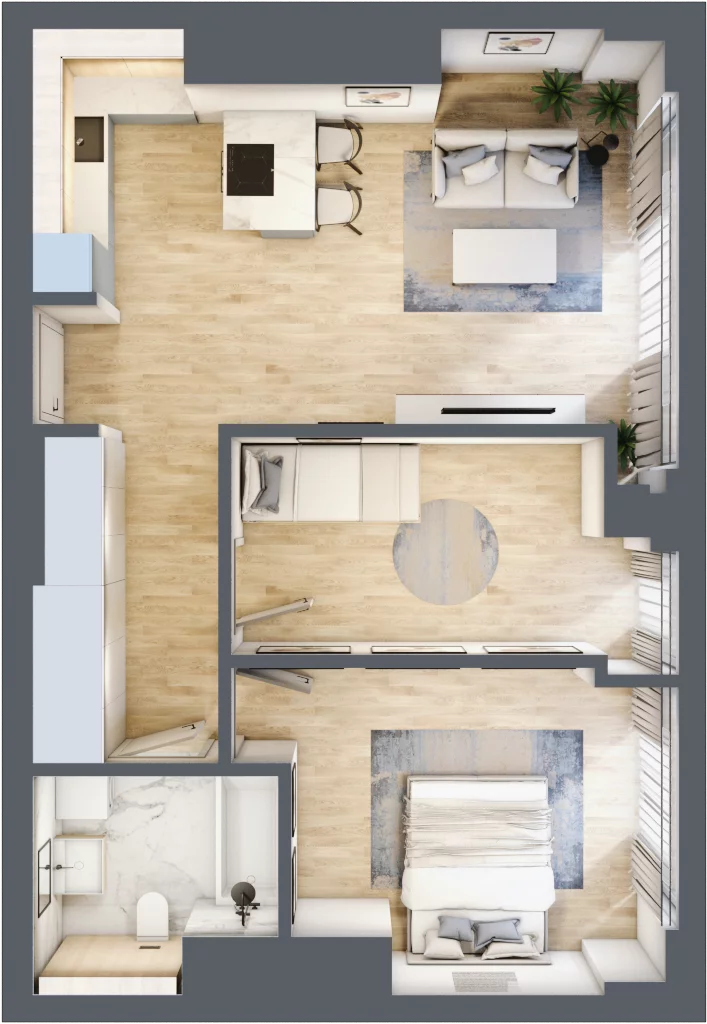3 pokoje, mieszkanie 59,85 m², piętro 26, oferta nr W155, Olszynki Park, Rzeszów, Śródmieście-Południe, ul. Szopena