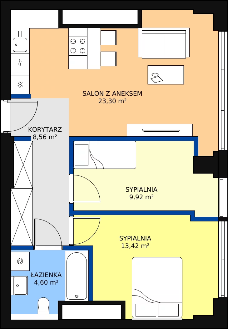 Zalety mieszkania 59.8 m², W162