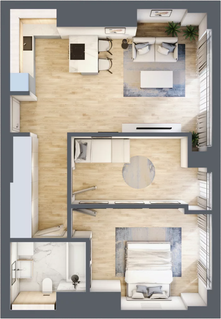 3 pokoje, mieszkanie 59,80 m², piętro 27, oferta nr W162, Olszynki Park, Rzeszów, Śródmieście-Południe, ul. Szopena