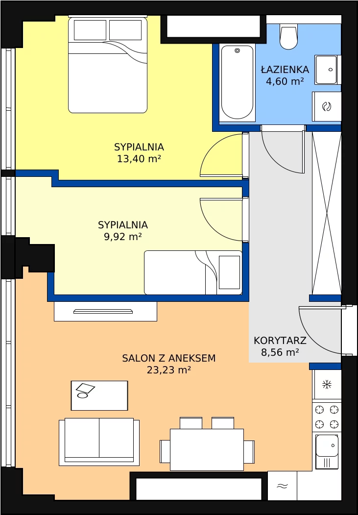 Zalety mieszkania 59.71 m², W165