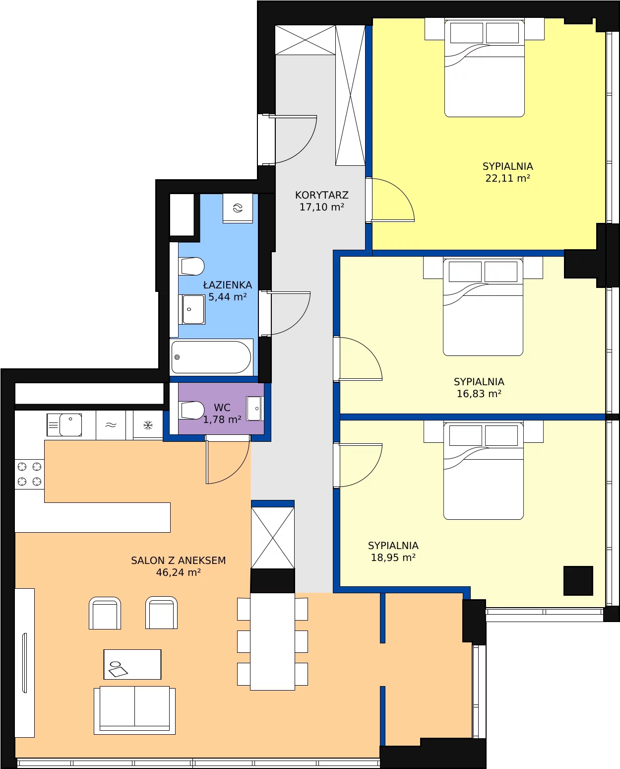 Zalety mieszkania 128.45 m², W167