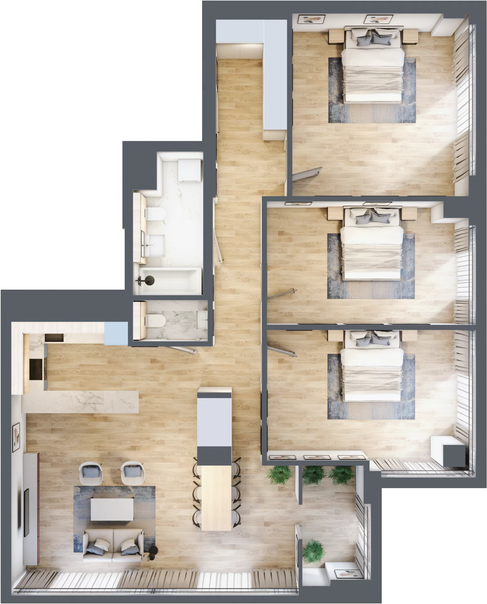 4 pokoje, mieszkanie 128,45 m², piętro 29, oferta nr W167, Olszynki Park, Rzeszów, Śródmieście-Południe, ul. Szopena