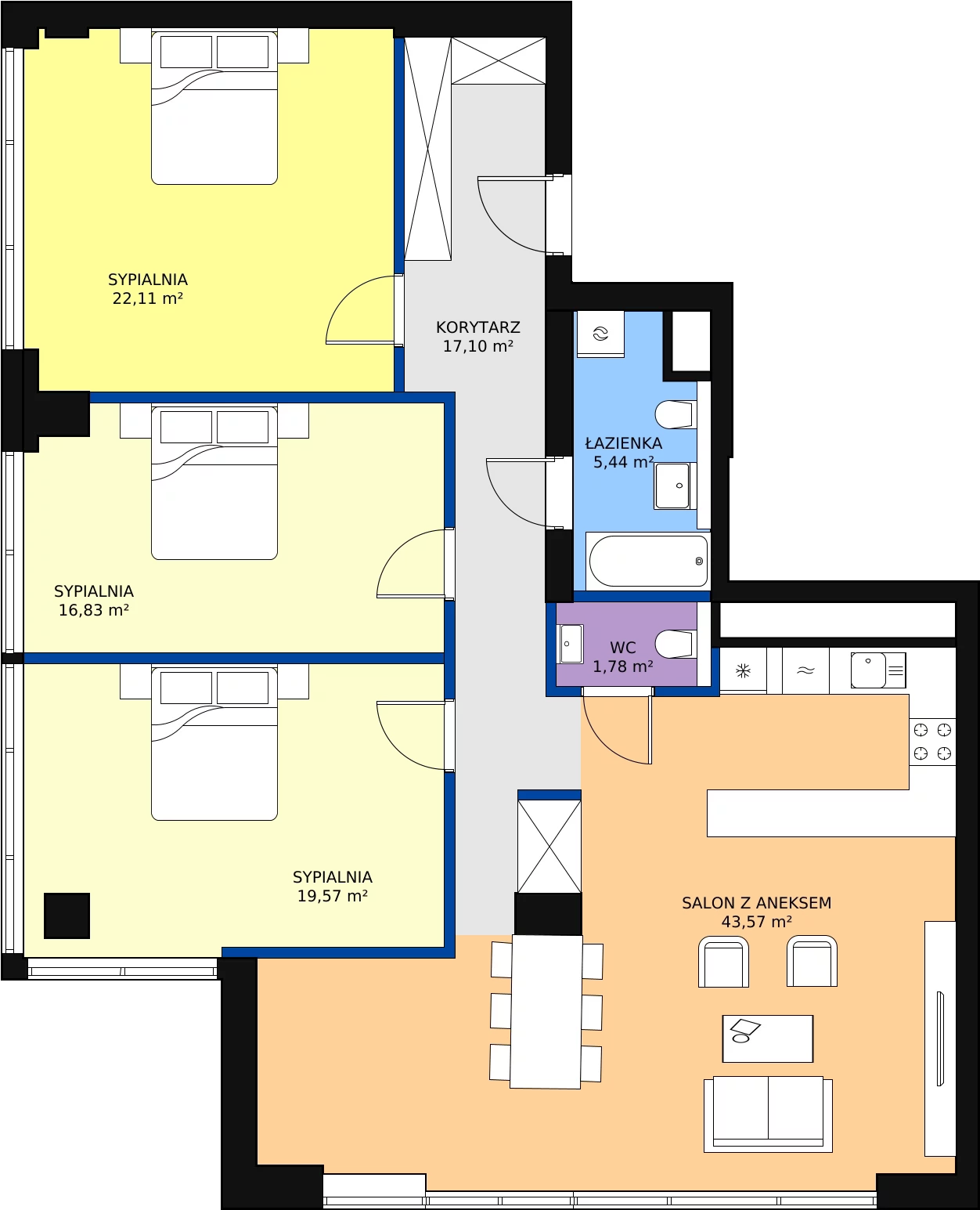 Zalety mieszkania 126.4 m², W168