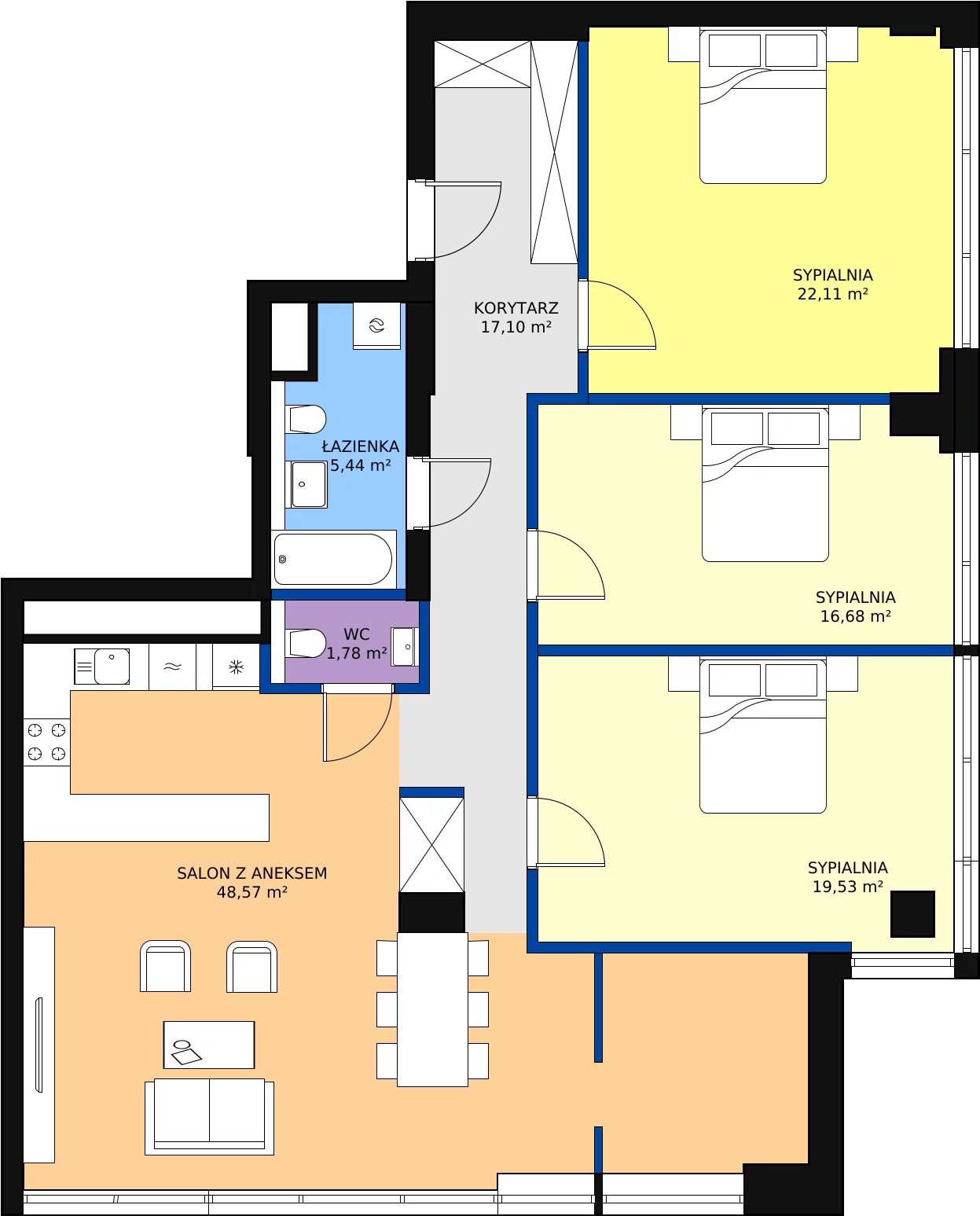 Zalety mieszkania 131.21 m², W171