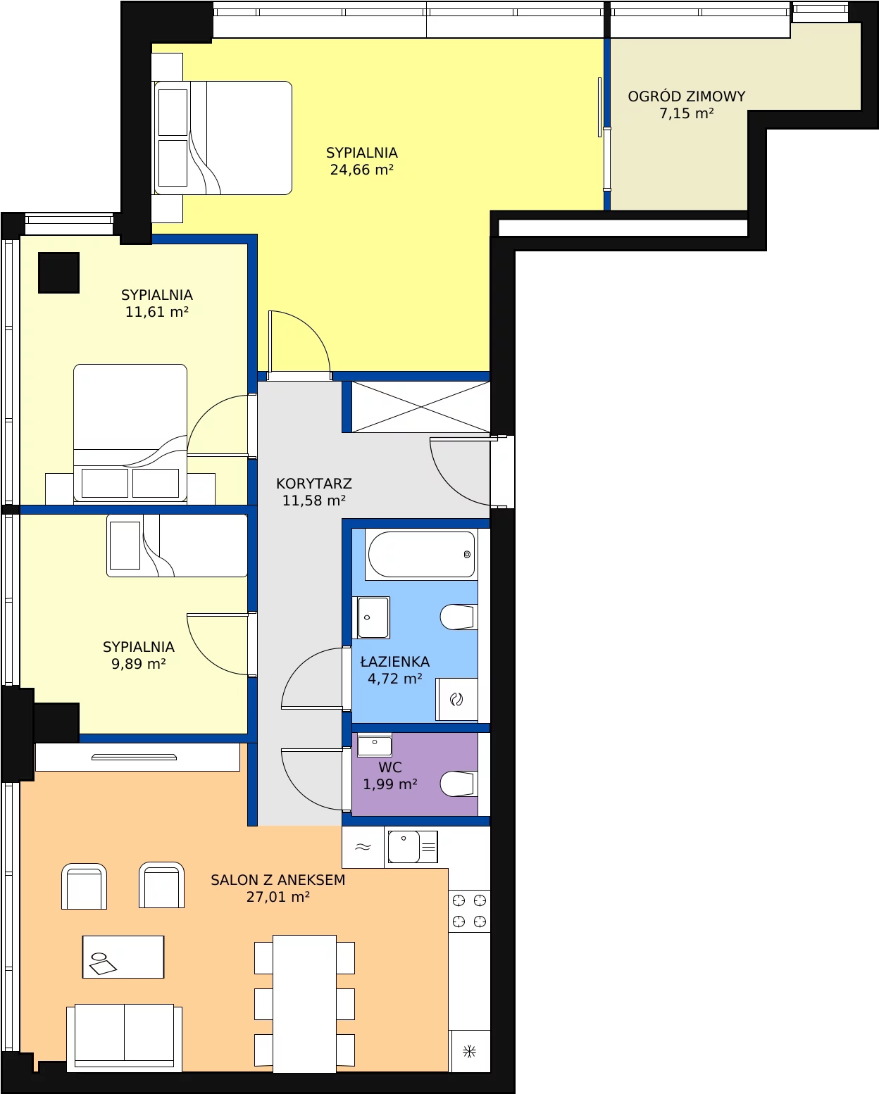 Zalety mieszkania 97.39 m², W173