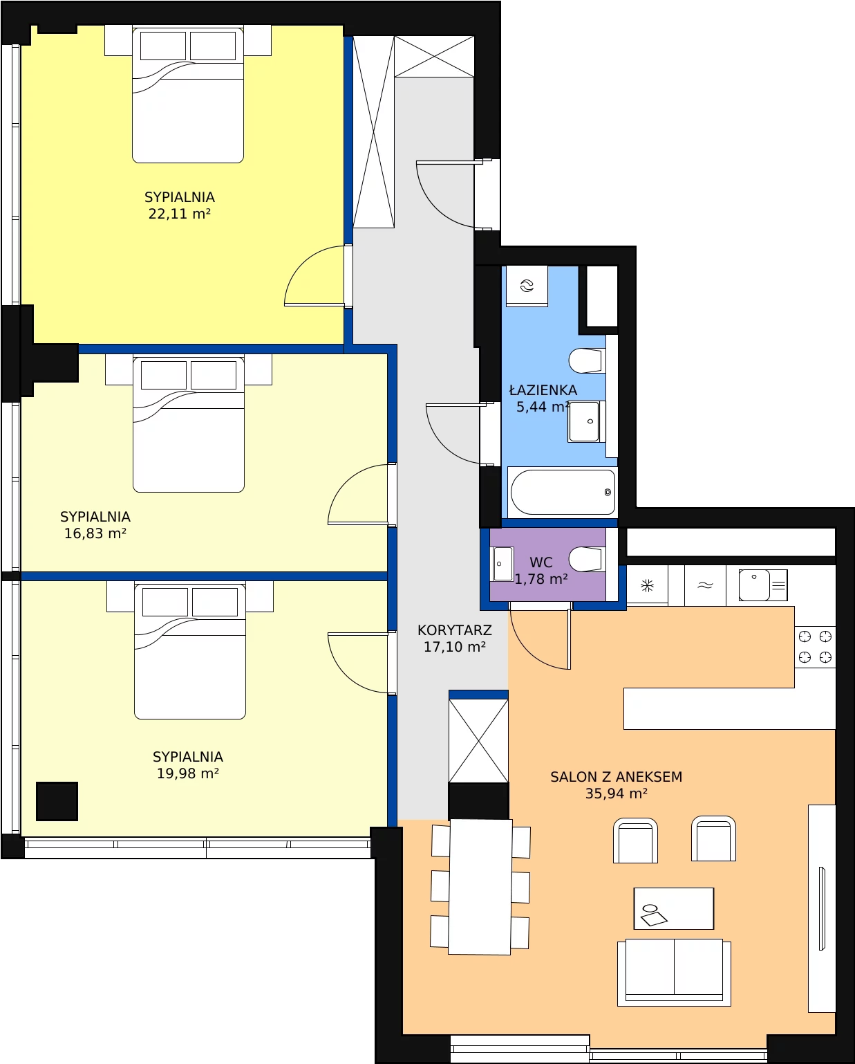 Zalety mieszkania 119.18 m², W176