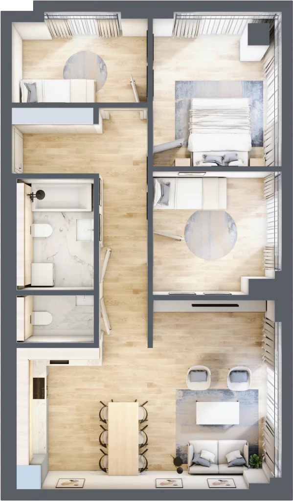 4 pokoje, apartament 73,26 m², piętro 32, oferta nr W178, Olszynki Park, Rzeszów, Śródmieście-Południe, ul. Szopena