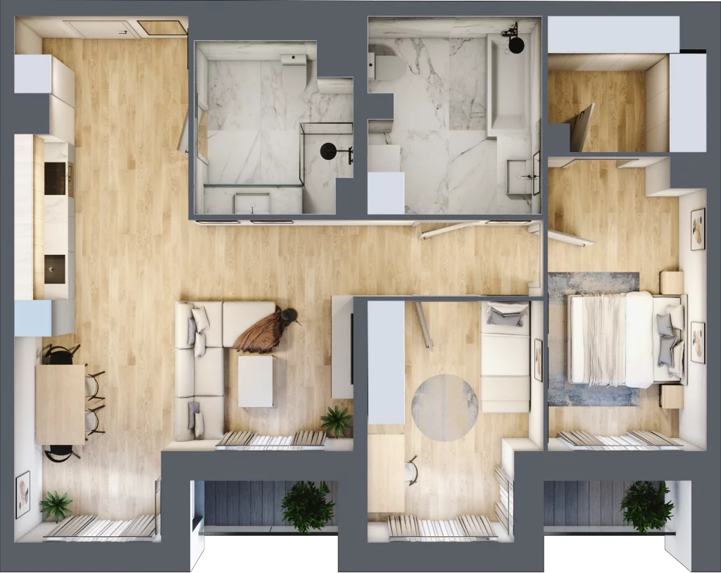 3 pokoje, mieszkanie 81,53 m², piętro 1, oferta nr M02, Pańska Park, Rzeszów, Przybyszówka, ul. Pańska