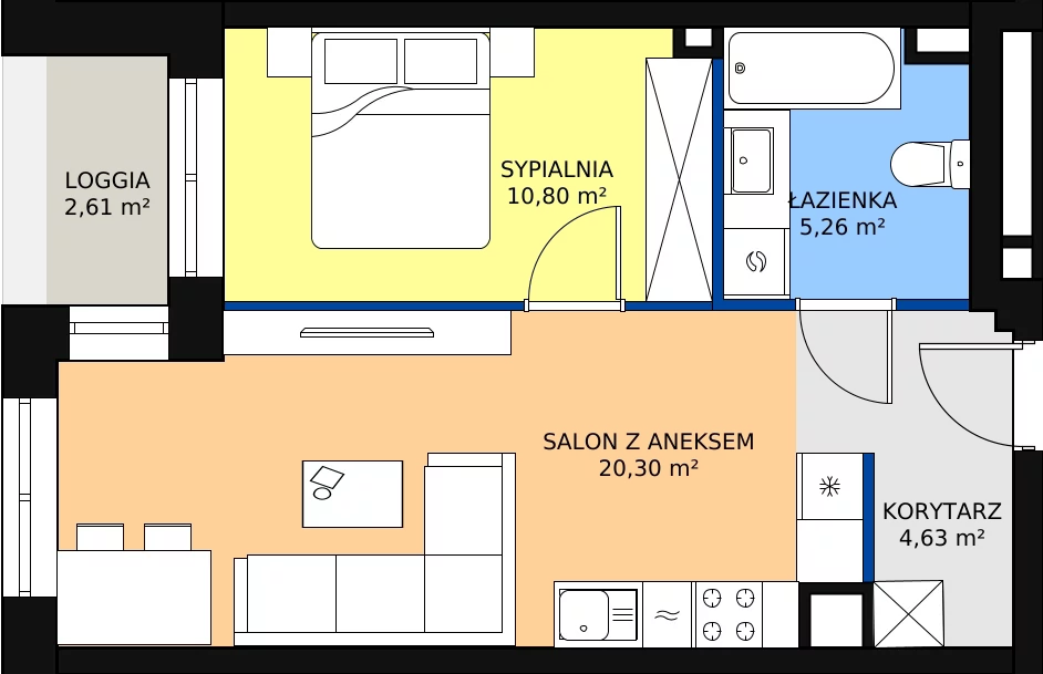 Zalety mieszkania 40.99 m², M03