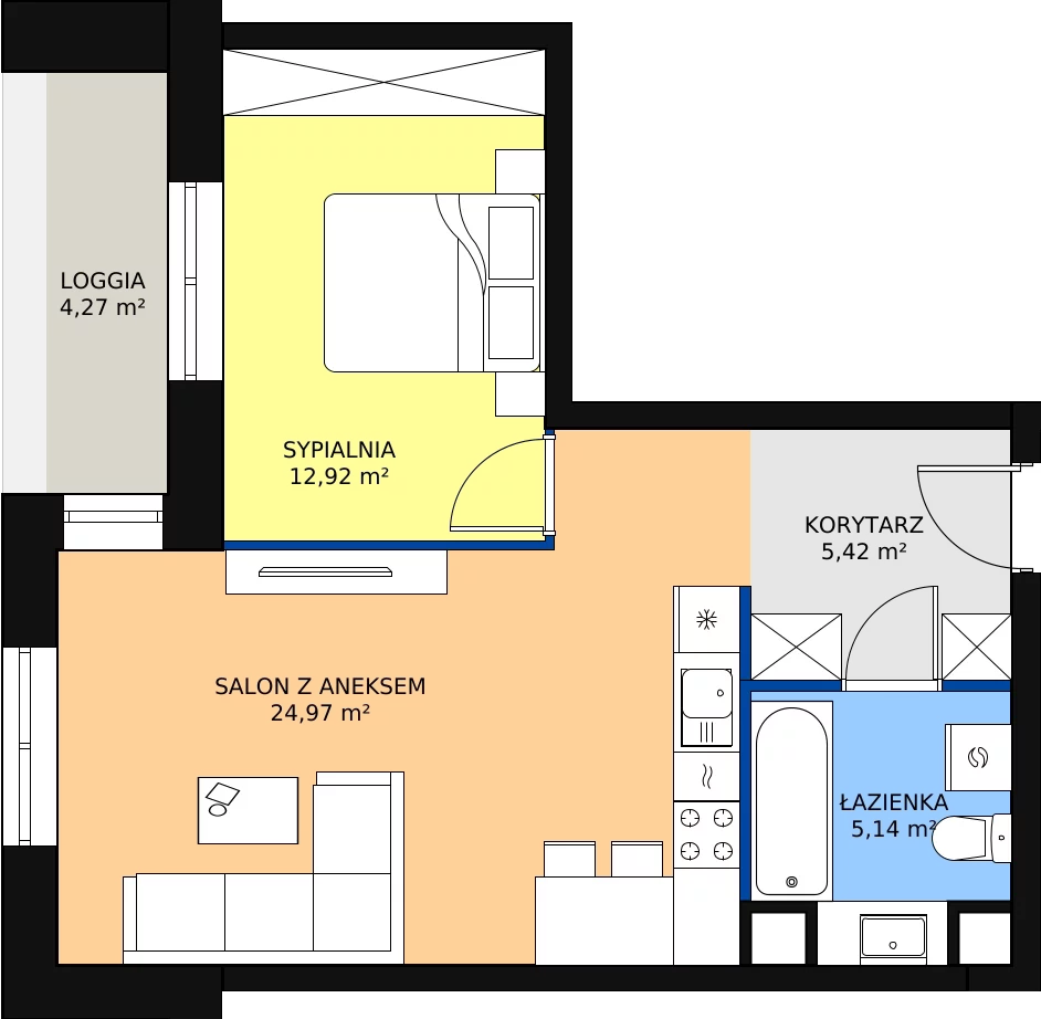Zalety mieszkania 48.45 m², M05