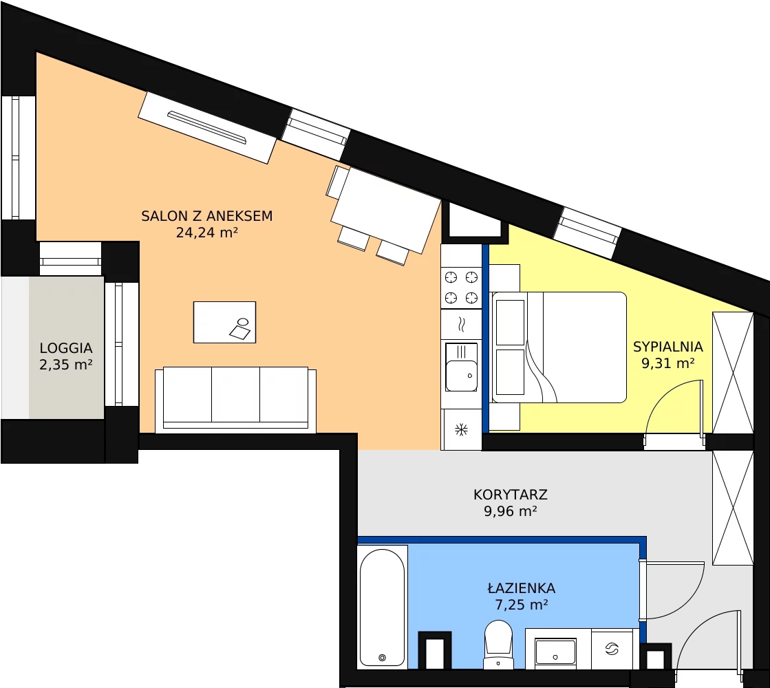 Zalety mieszkania 50.76 m², M06