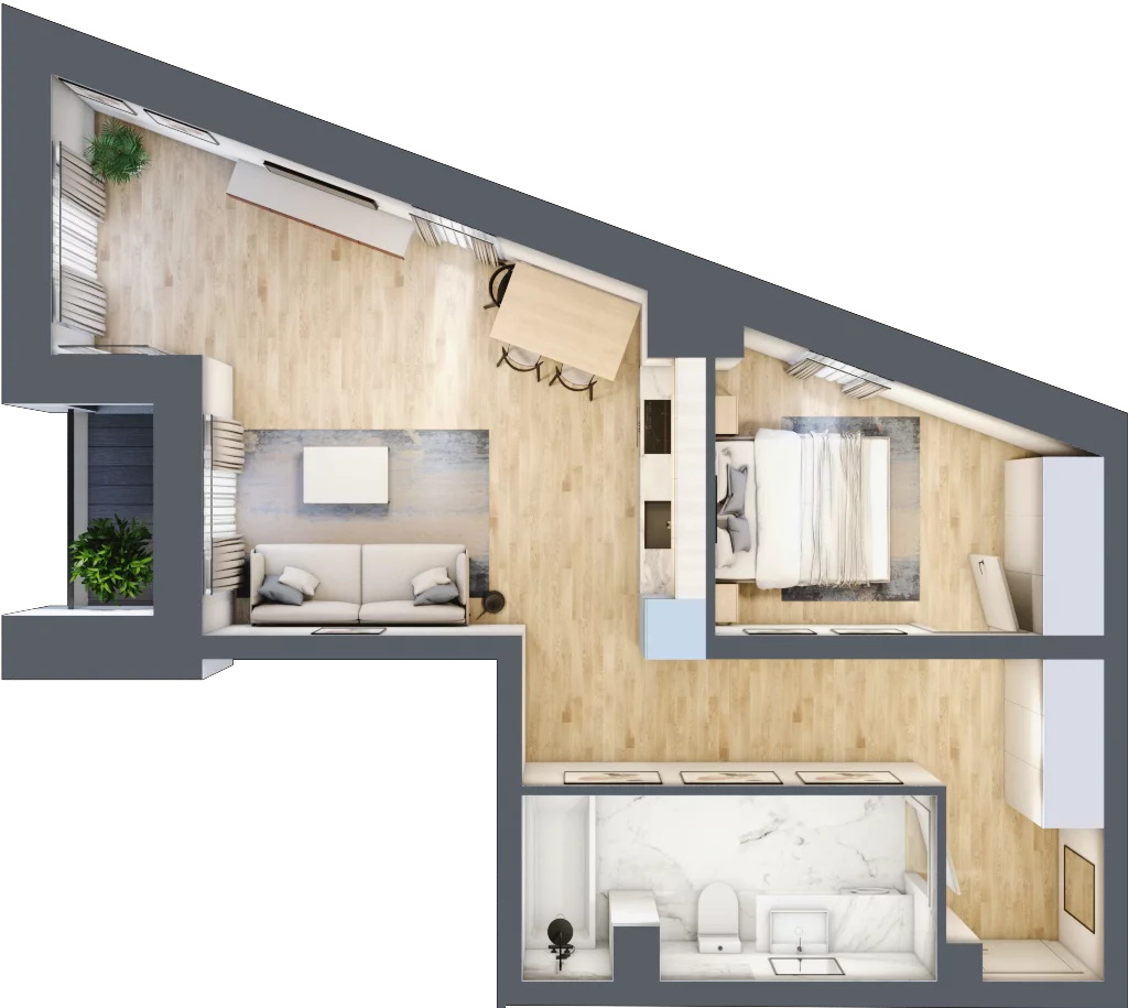 2 pokoje, mieszkanie 50,76 m², piętro 1, oferta nr M06, Pańska Park, Rzeszów, Przybyszówka, ul. Pańska