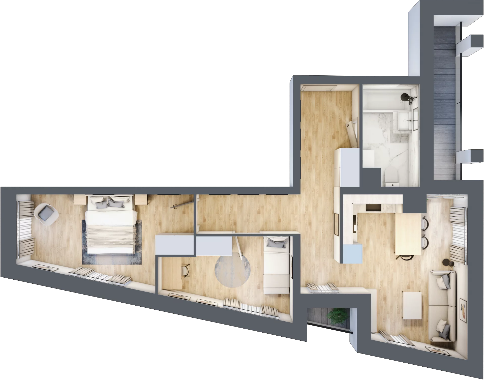 3 pokoje, mieszkanie 58,28 m², piętro 2, oferta nr M08, Pańska Park, Rzeszów, Przybyszówka, ul. Pańska