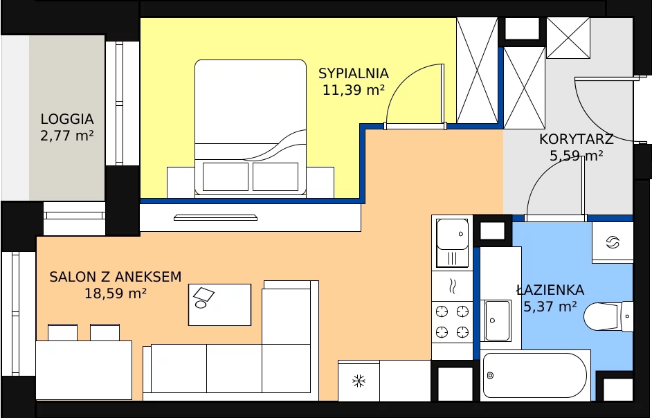 Zalety mieszkania 40.94 m², M09