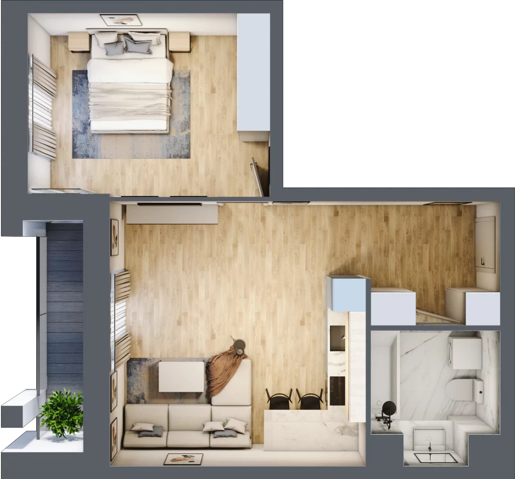 2 pokoje, mieszkanie 47,86 m², piętro 2, oferta nr M13, Pańska Park, Rzeszów, Przybyszówka, ul. Pańska
