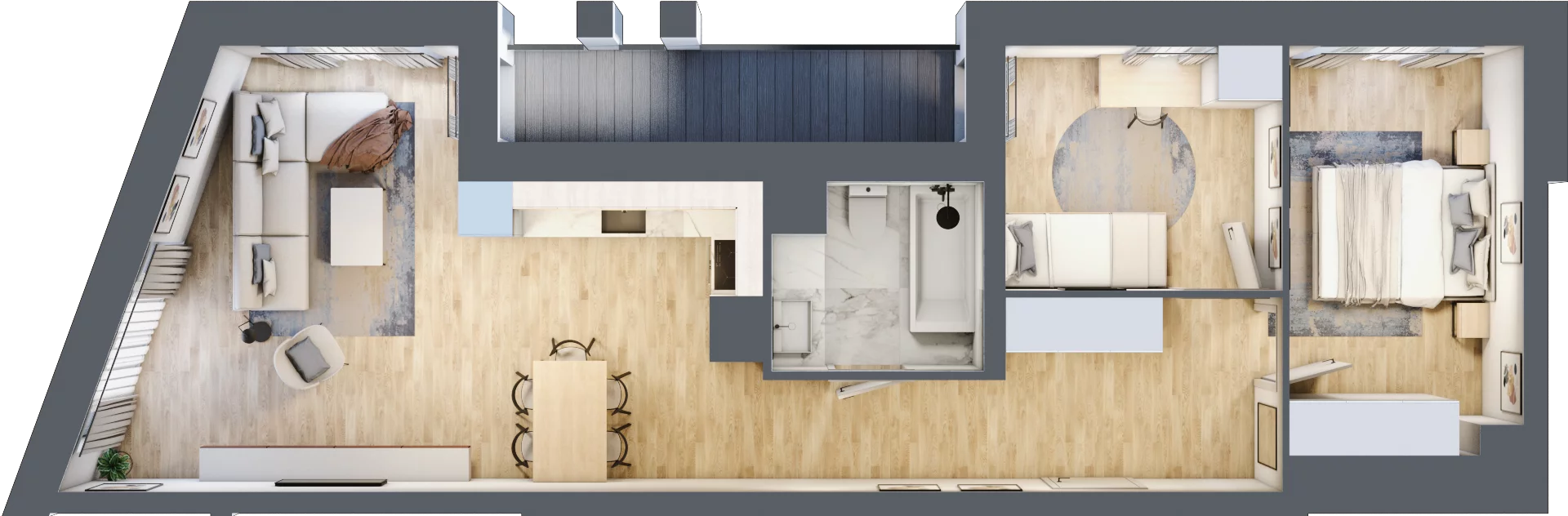3 pokoje, mieszkanie 61,96 m², piętro 2, oferta nr M15, Pańska Park, Rzeszów, Przybyszówka, ul. Pańska