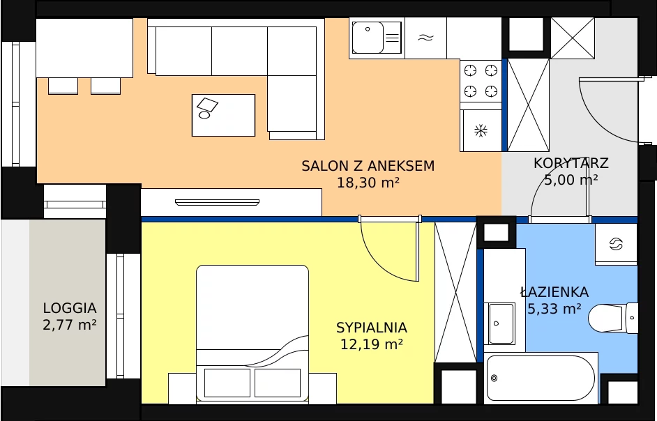 Zalety mieszkania 40.82 m², M17