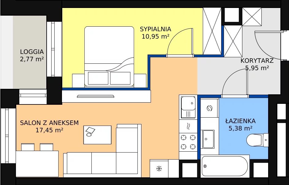 Zalety mieszkania 39.73 m², M18
