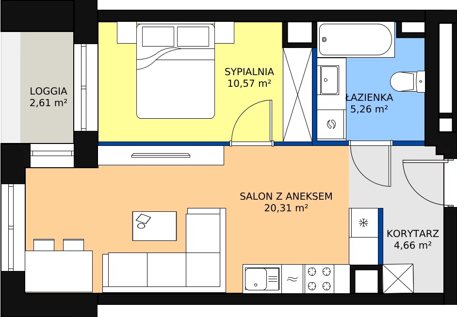 Zalety mieszkania 40.8 m², M19