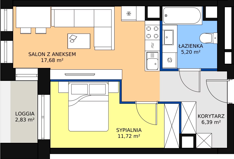 Zalety mieszkania 40.99 m², M20