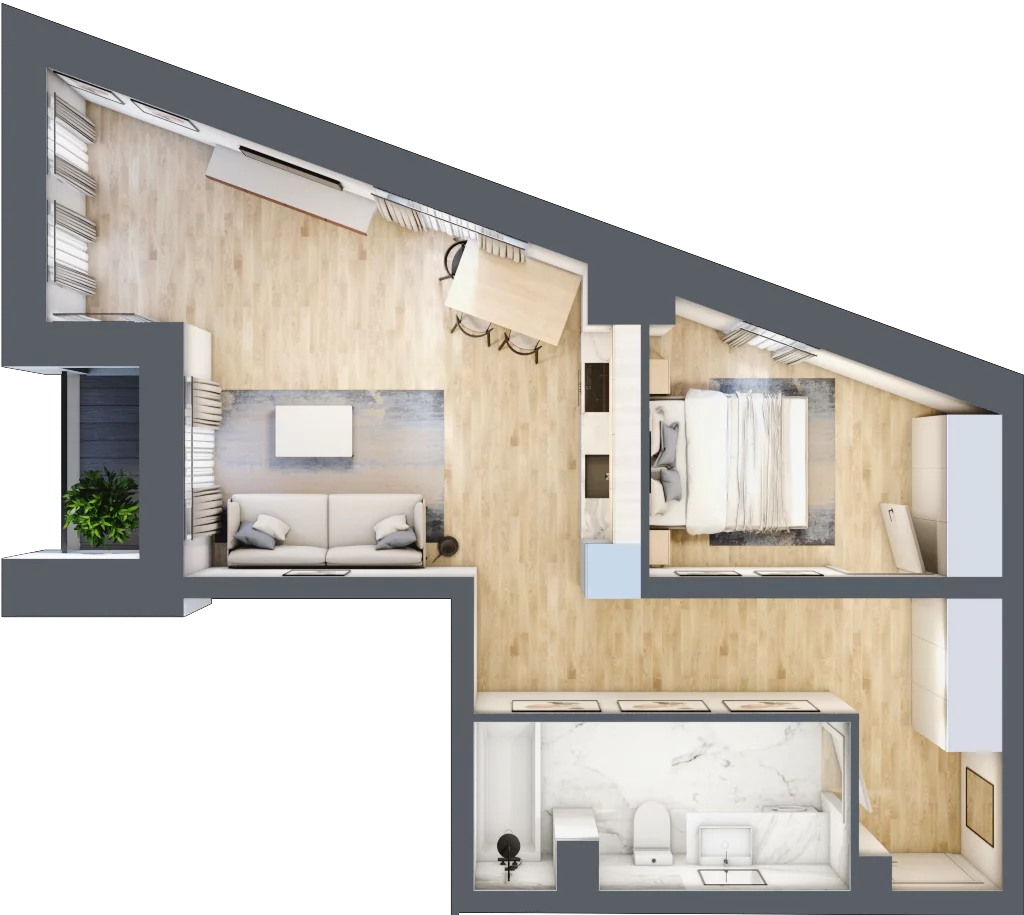 2 pokoje, mieszkanie 50,74 m², piętro 3, oferta nr M22, Pańska Park, Rzeszów, Przybyszówka, ul. Pańska