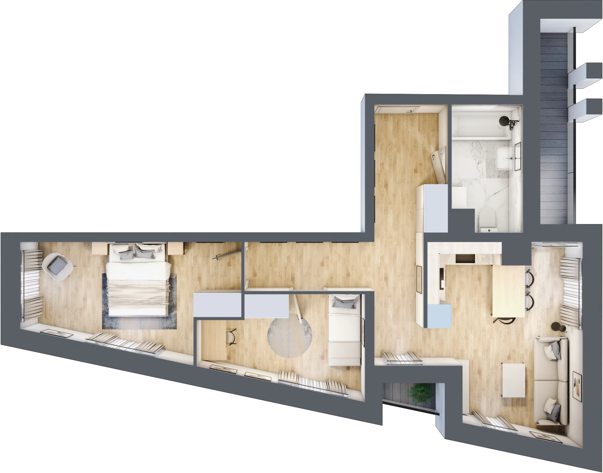 3 pokoje, mieszkanie 58,26 m², piętro 4, oferta nr M24, Pańska Park, Rzeszów, Przybyszówka, ul. Pańska