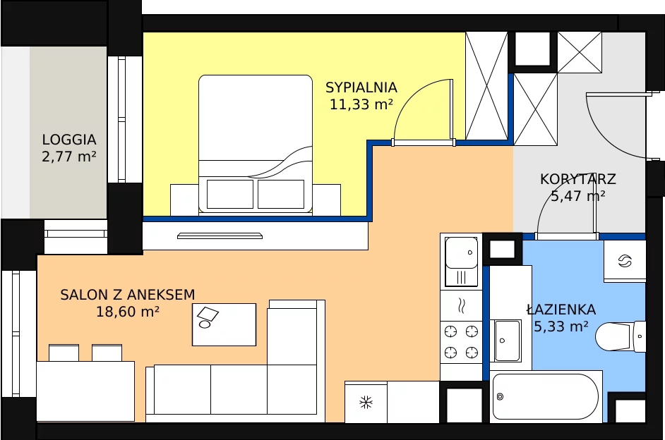 Zalety mieszkania 40.73 m², M25