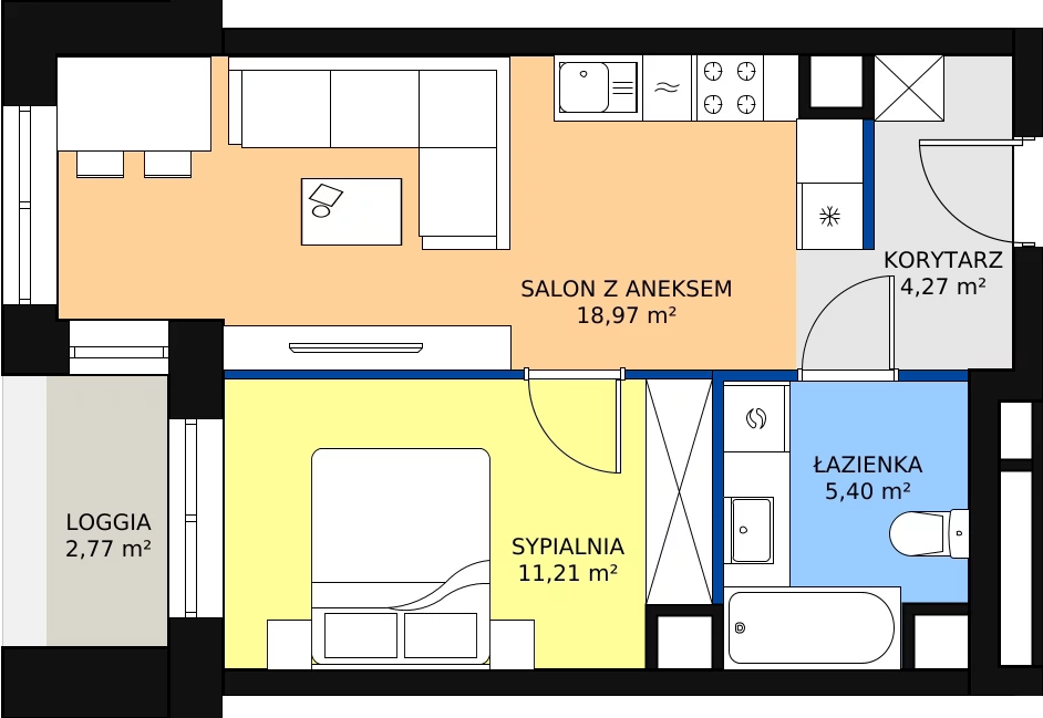 Zalety mieszkania 39.85 m², M26