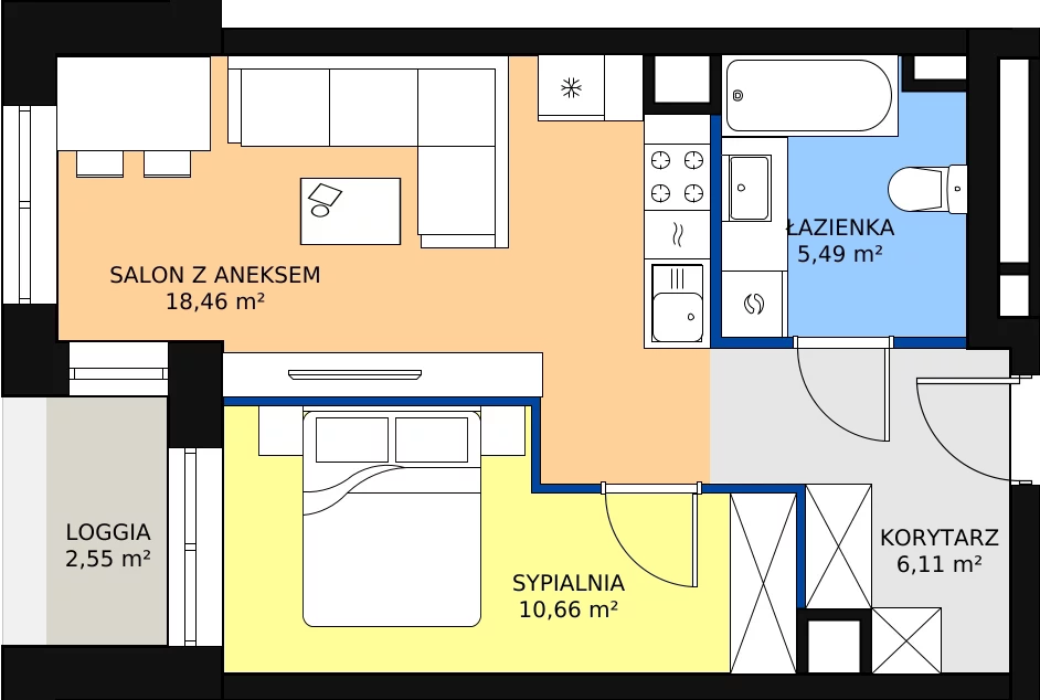 Zalety mieszkania 40.72 m², M27