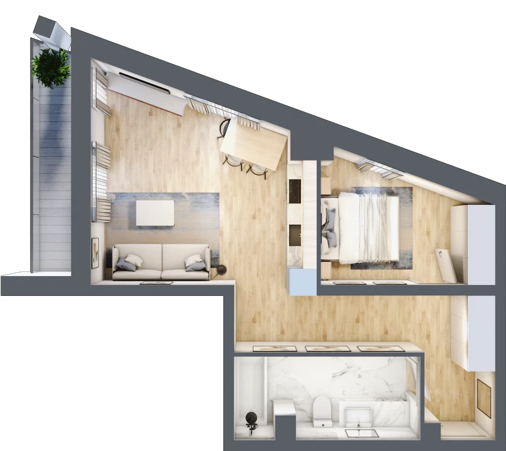 2 pokoje, mieszkanie 47,03 m², piętro 4, oferta nr M30, Pańska Park, Rzeszów, Przybyszówka, ul. Pańska