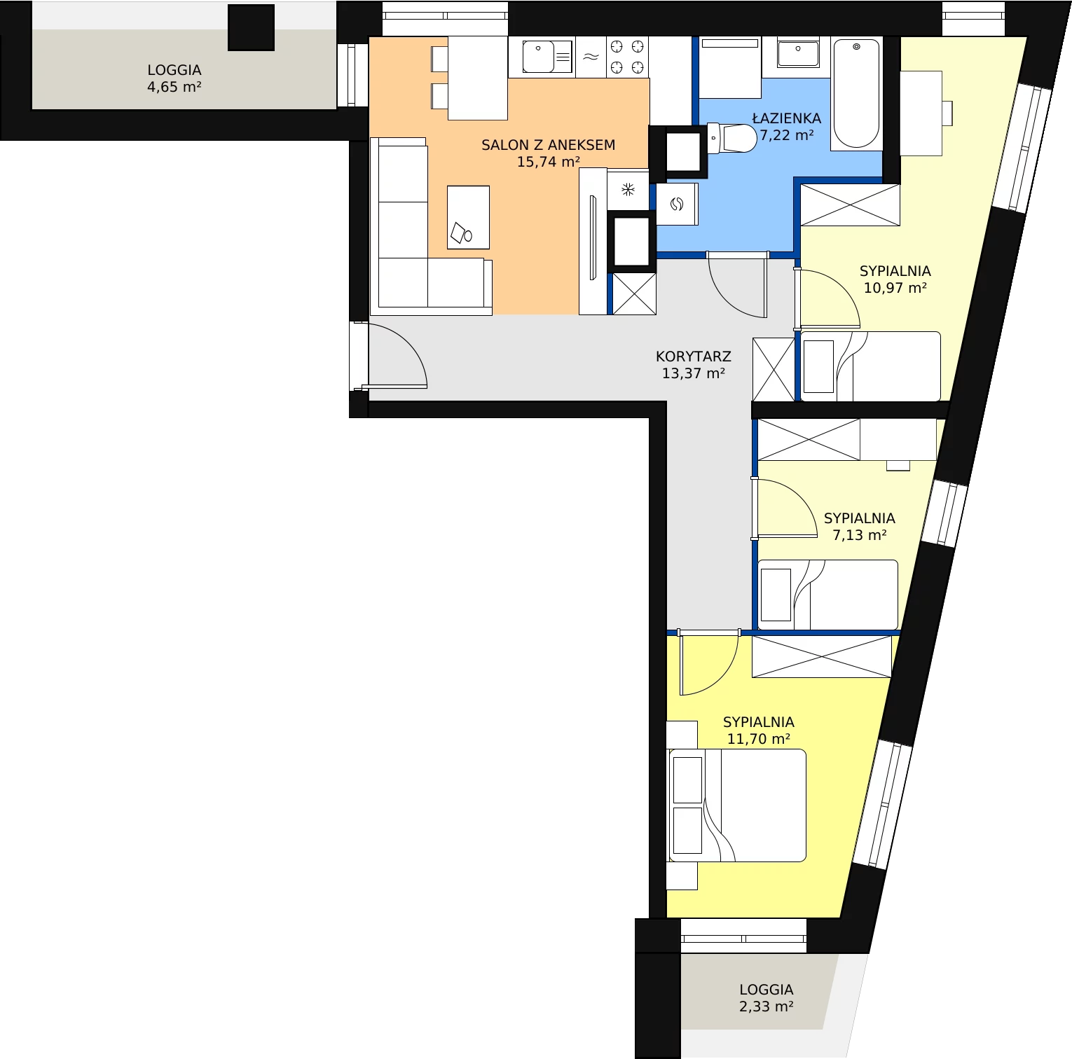 Zalety mieszkania 66.13 m², M32